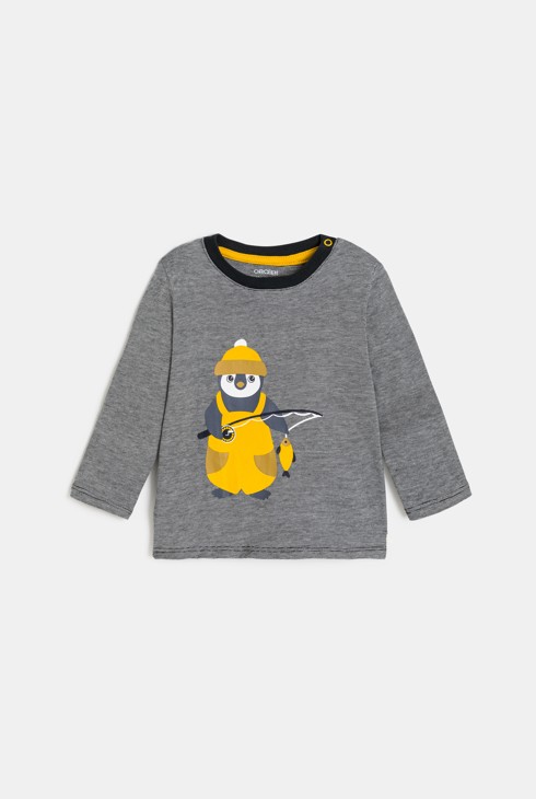 Siva majica s motivom životinje za dječake 2