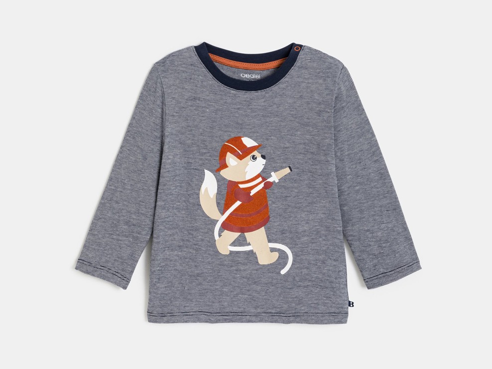 T-shirt à manches longues motif animal bleu bébé garçon 2