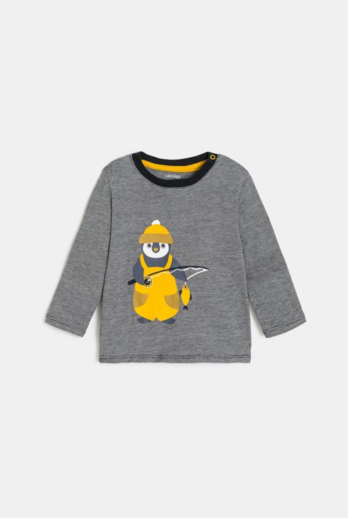 Camiseta gris con motivo animal bebé niño 2