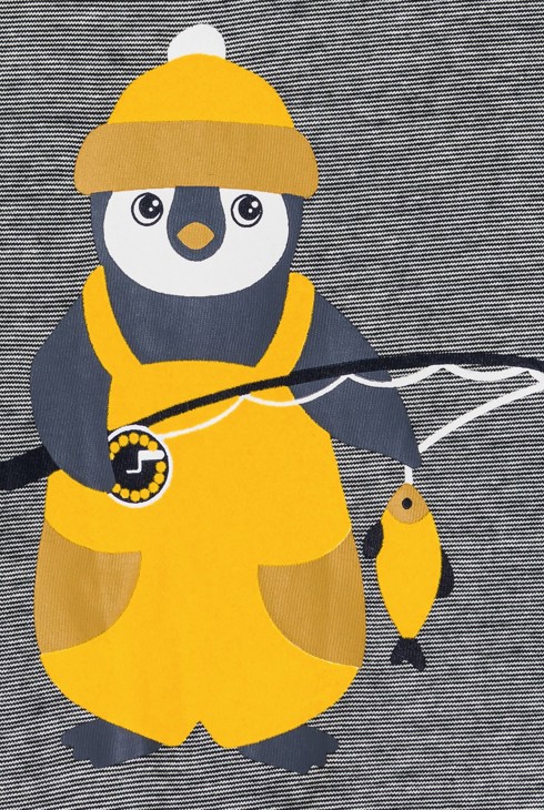 T-shirt gris à motif animal bébé garçon