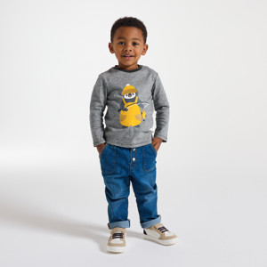 T-Shirt grau Tiermotiv Kleinkind Junge