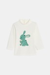 T-shirt manches longues animal blanc bébé garçon
