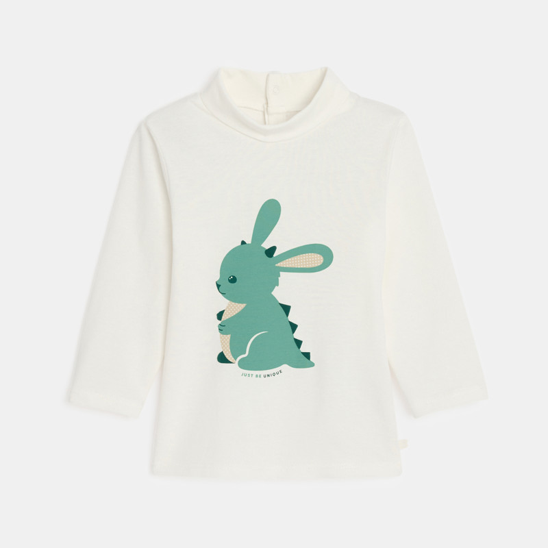 Weißes Langarm-T-Shirt mit Tiermotiv für kleine Jungen