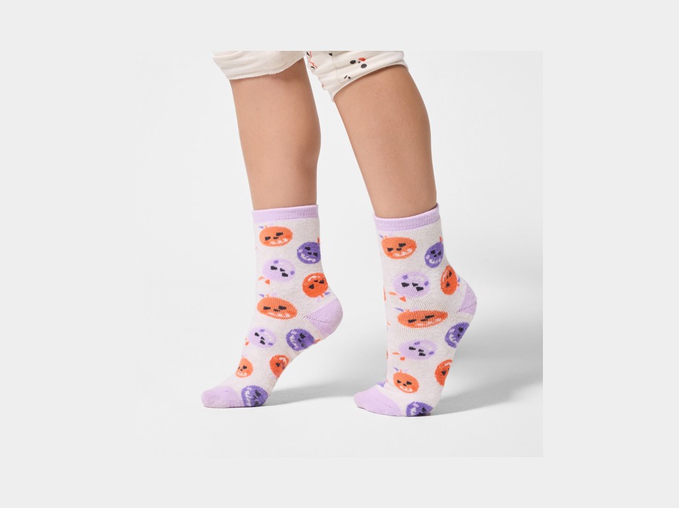 Rutschfeste Socken mit Halloween-Motiv weiß Mädchen 1