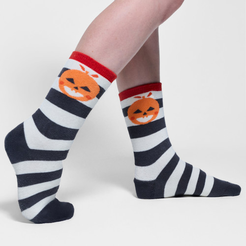 Chaussettes Antiglisse À Rayures Motif Halloween Effet Lumineux Gris Garçon - Rayure Gris - 27/30 - OKAIDI