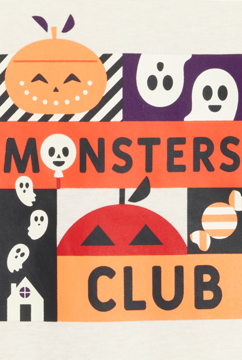 Pyjama 2 pièces en molleton motif Halloween effet lumineux blanc Garçon