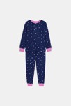 Pyjama 2 pièces en jersey imprimé bleu marine Fille