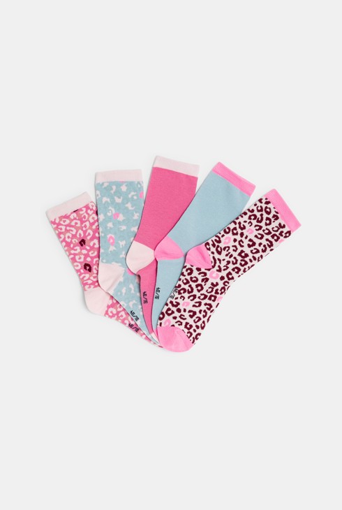 Chaussettes multicolores léopard (lot de 5)