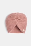 Bonnet turban maille tricot rose bébé fille