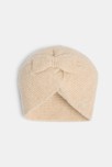 Bonnet turban maille tricot beige bébé fille