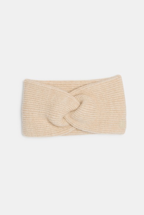 Beige geknoopte colsjaal van gebreide stof voor babymeisjes 1
