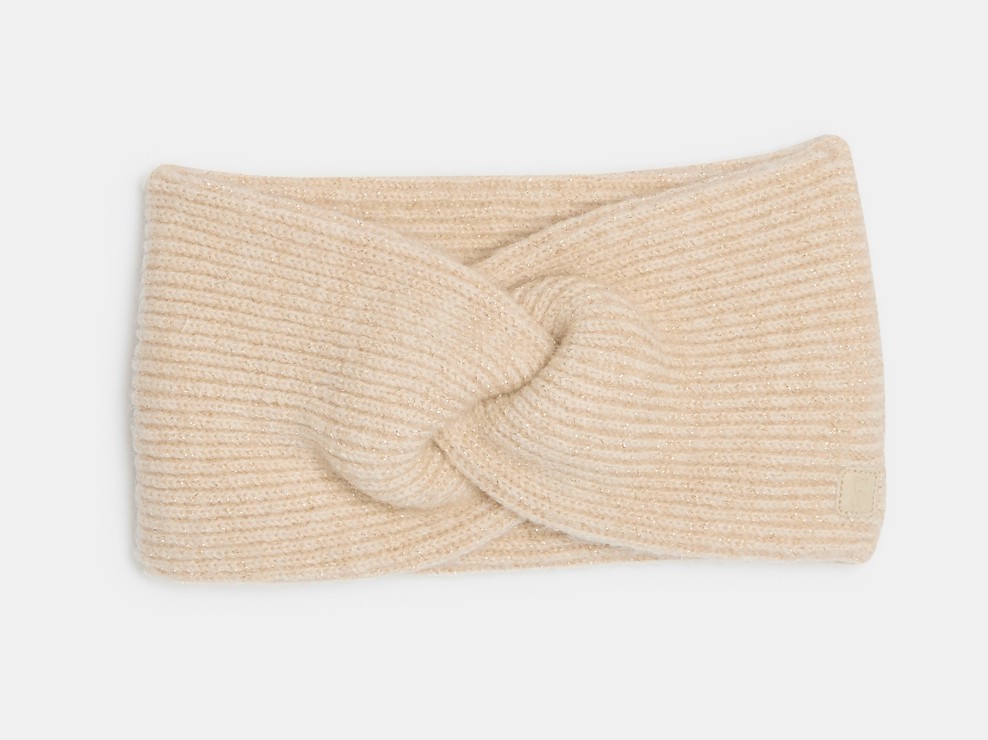 Snood noué maille tricot beige bébé fille 1