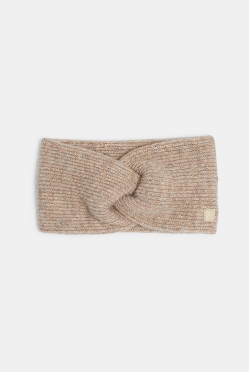 Gemêleerd beige geknoopte colsjaal van gebreide stof voor babymeisjes 1