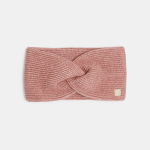 Snood noué maille tricot rose bébé fille