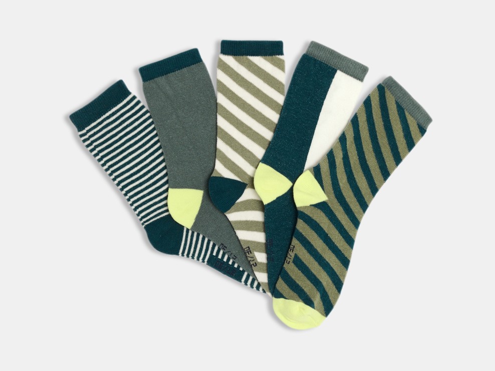 Chaussettes à motifs bleu garçon (lot de 5) 1