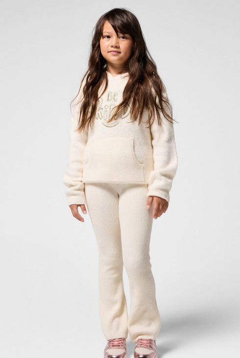 Pullover bianco con cappuccio e scritta per Bambina 1