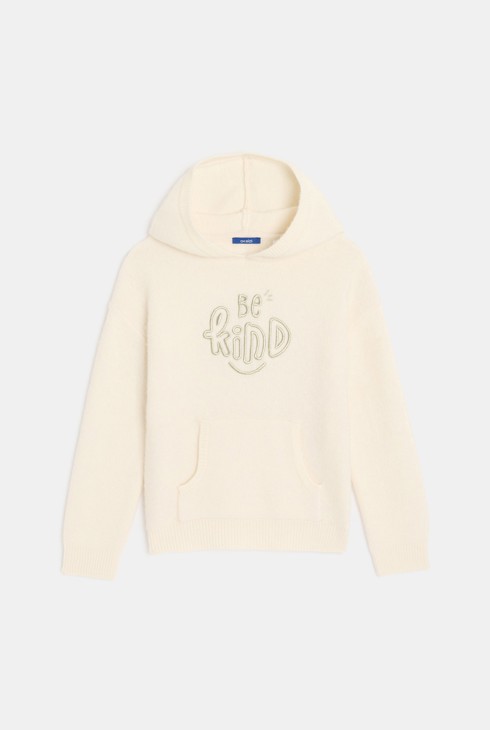 Jersei amb caputxa amb missatge blanc nena 2