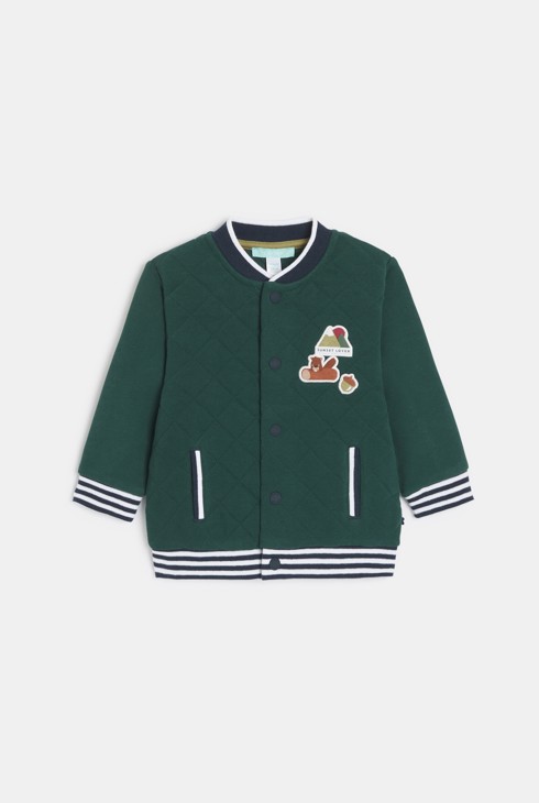 Cazadora teddy acolchada verde bebé niño 1