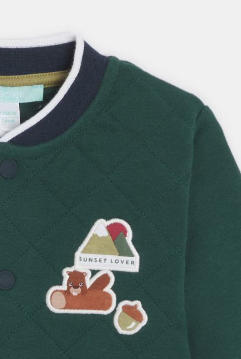 Blouson teddy matelassée vert bébé garçon