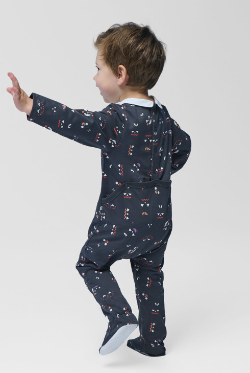 Pelele negro motivos luminosos bebé niño 1