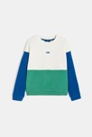 Sweat-shirt colorblock en molleton vert Garçon