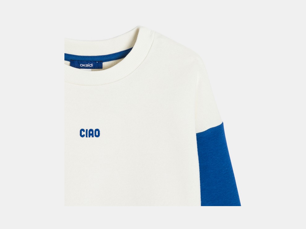 Sweatshirt Colorblock aus Molton grün Jungen 2