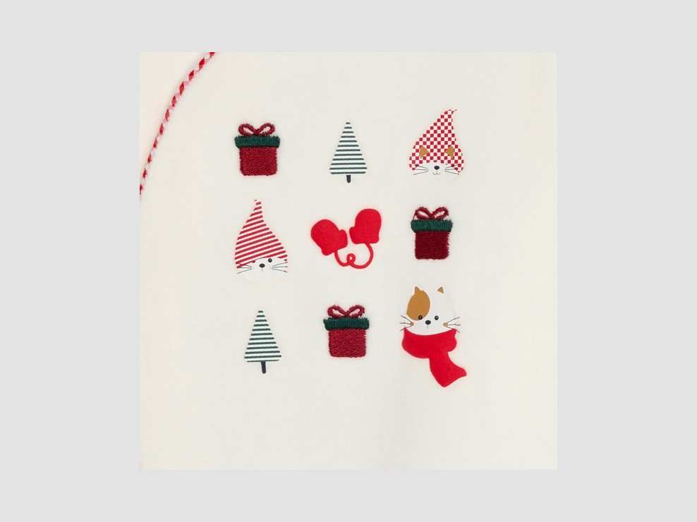 Fantovski bel žametni spalni pajac s potiskom za dojenčke 2