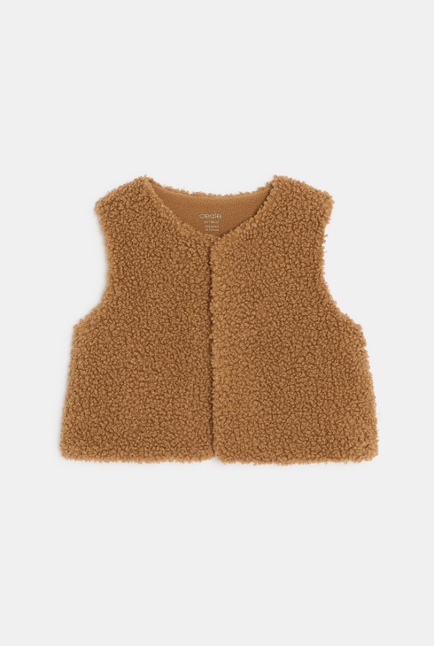 Strampler aus Velours mit Pinguinen und Sherpa-Weste in Braun für Babys (unisex) 2