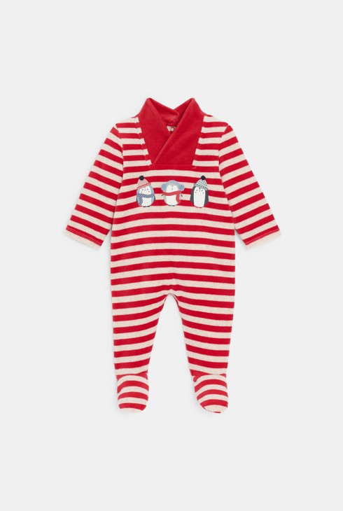 Pyjama bébé garçon rayé rouge 1