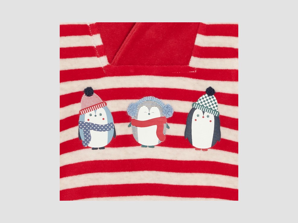 Pyjama Kleinkind Junge gestreift rot 2