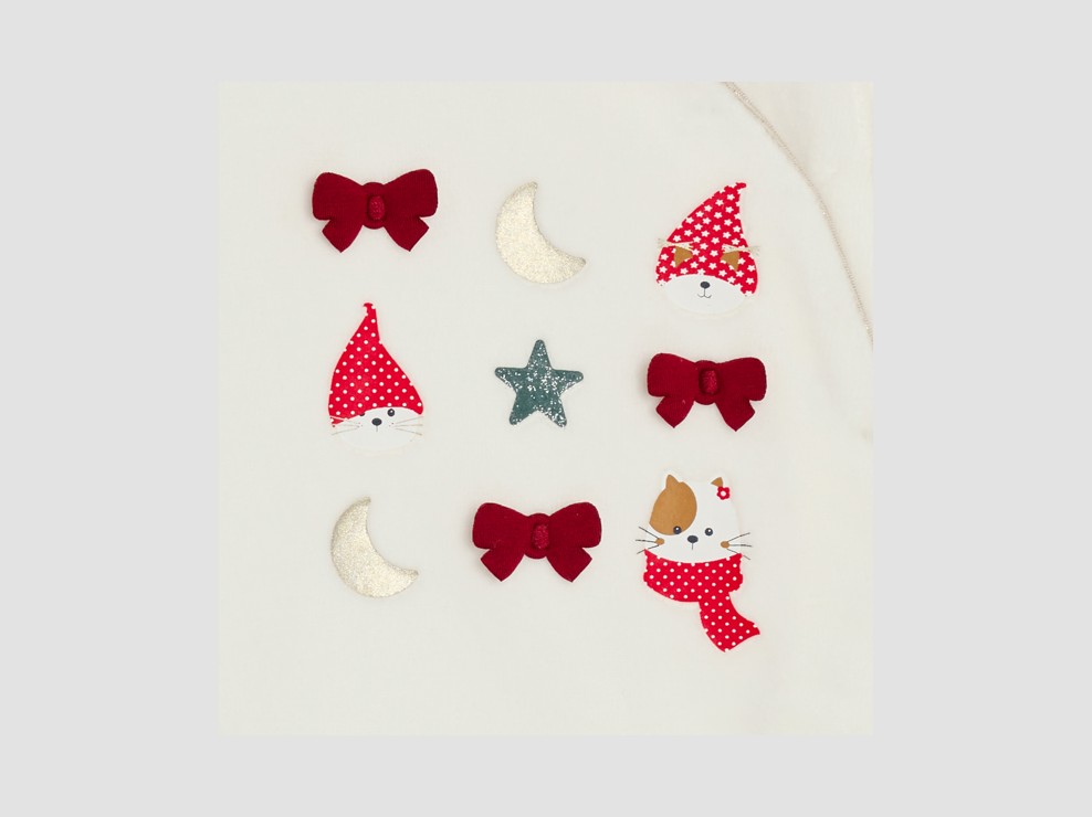 Dors-bien velours animaux blanc bébé fille 2