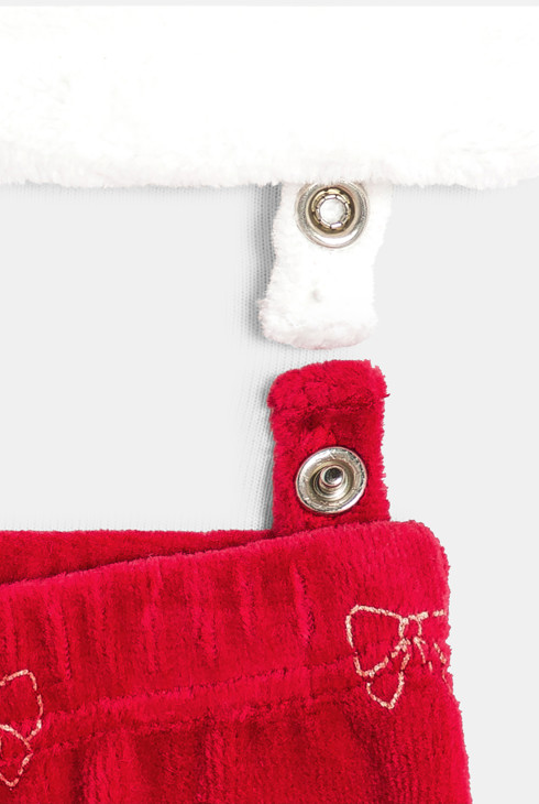 Pyjama en velours rouge bébé fille 2