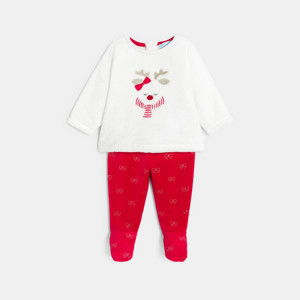 Pyjama aus Samt rot Kleinkind Mädchen