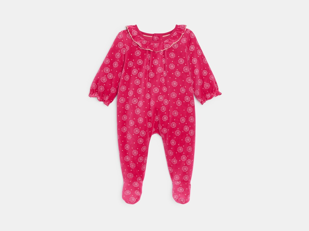 Roze pyjama met print voor babymeisjes 1