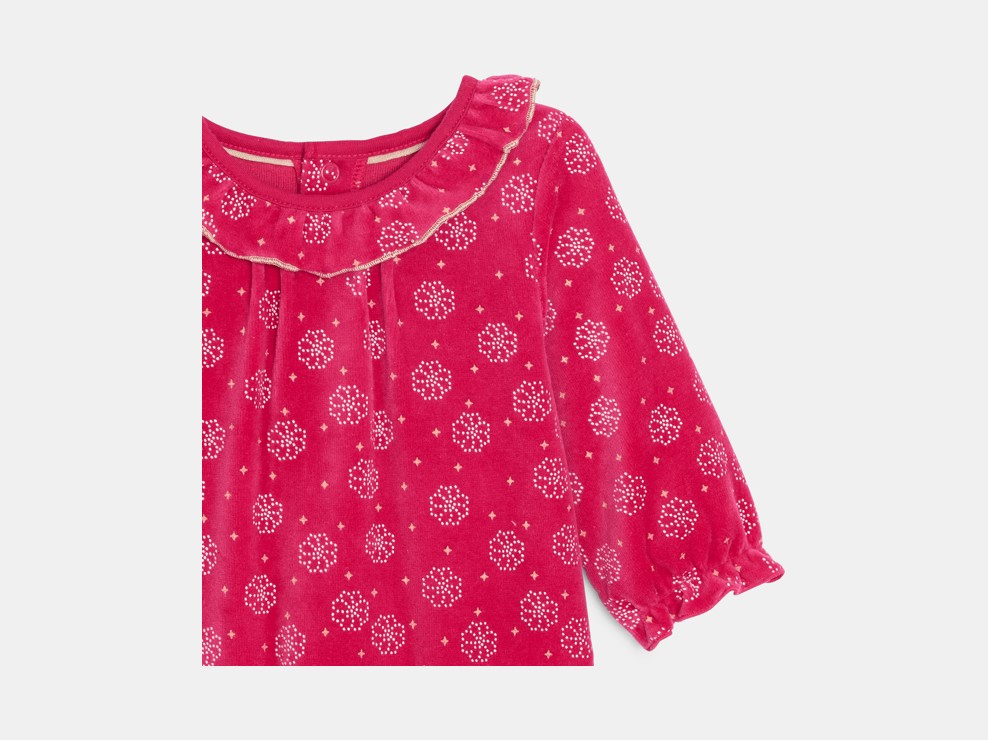 Roze pyjama met print voor babymeisjes 2