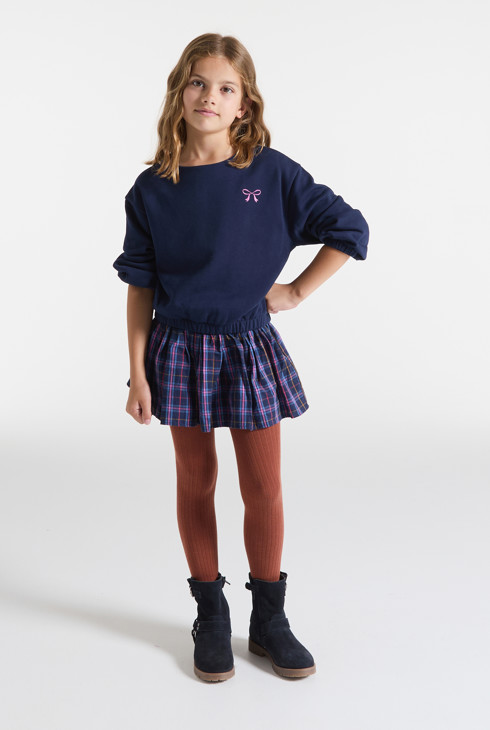 Robe bleue à carreaux Fille 1
