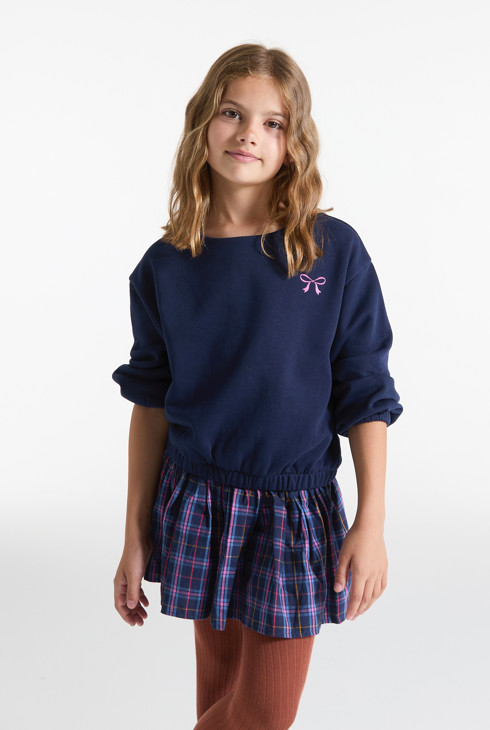 Robe bleue à carreaux Fille 2