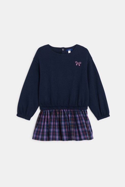 Plava karirana haljina za djevojčice 2