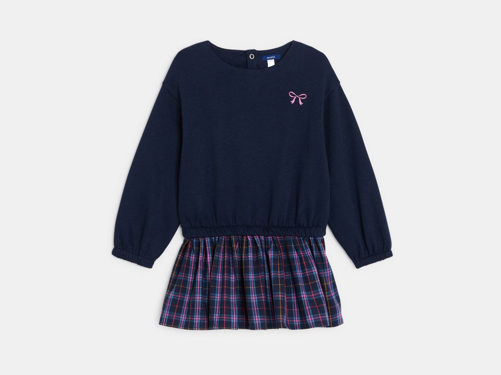 Robe bleue à carreaux Fille 2