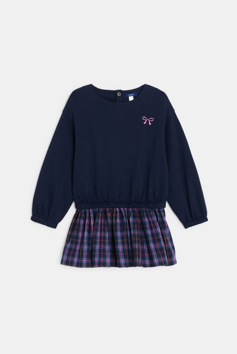 Robe bleue à carreaux Fille 2