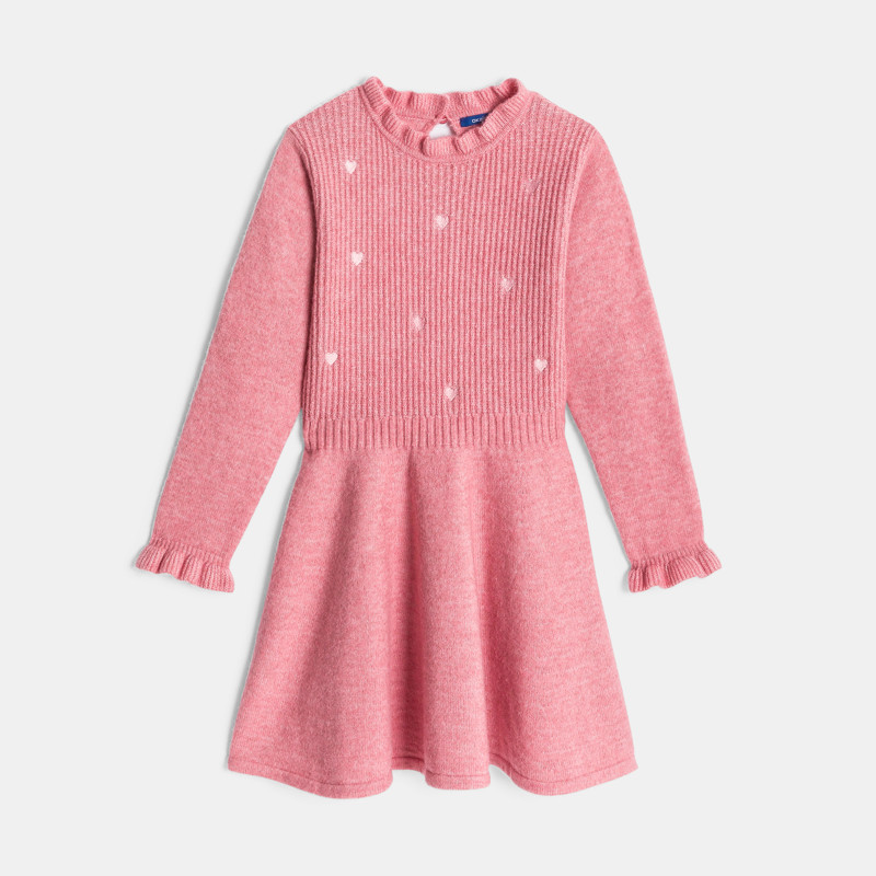 Rosa Strickkleid mit Stehkragen Mädchen