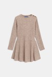 Robe-pull côtelée beige Fille
