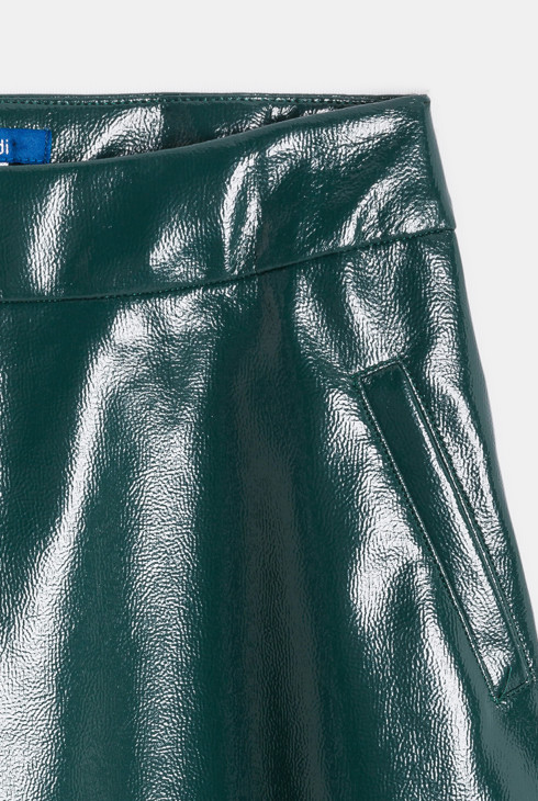 Jupe verte en simili cuir Fille