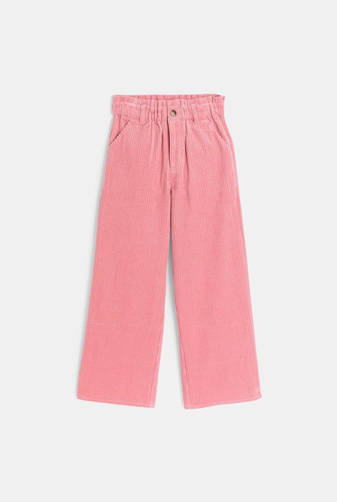 Ružičaste široke hlače od rebrastog baršuna za djevojčice 2