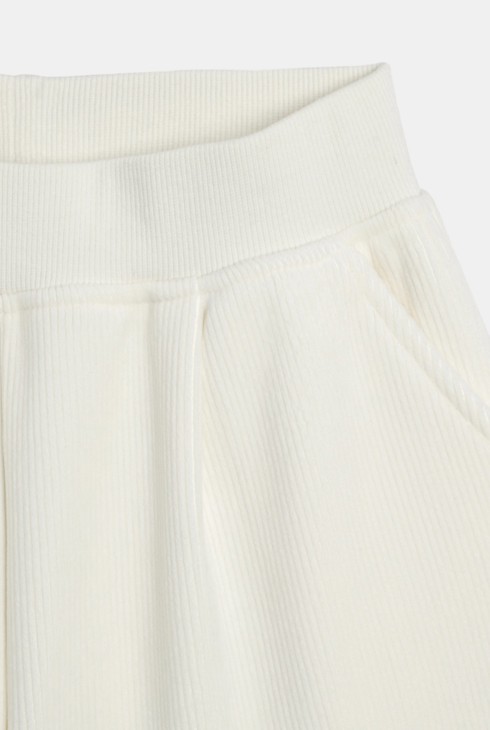 Girl's white wide-leg corduroy trousers 2