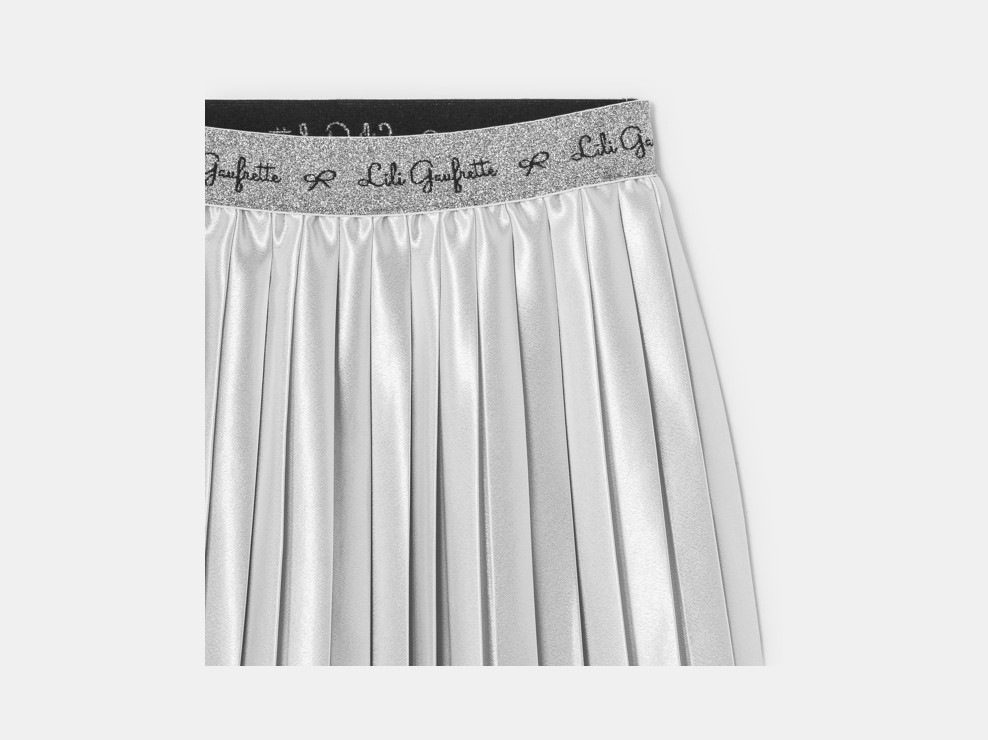 Faltenrock schillernd grau Mädchen Lili Gaufrette 2