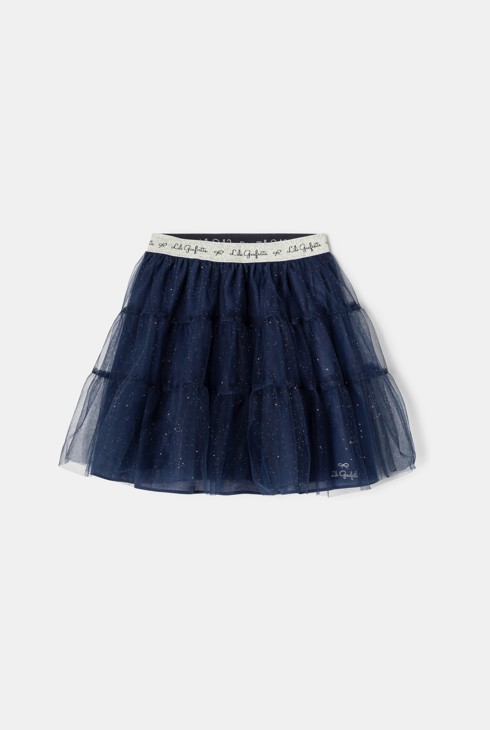 Gonna stile tutù in tulle blu navy Lili Gaufrette bambina 1