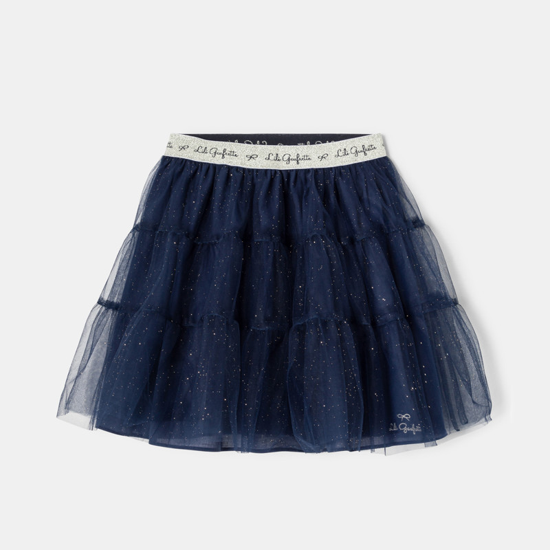 Schillernder Tüll-Unterrock in Marineblau für Mädchen Lili Gaufrette