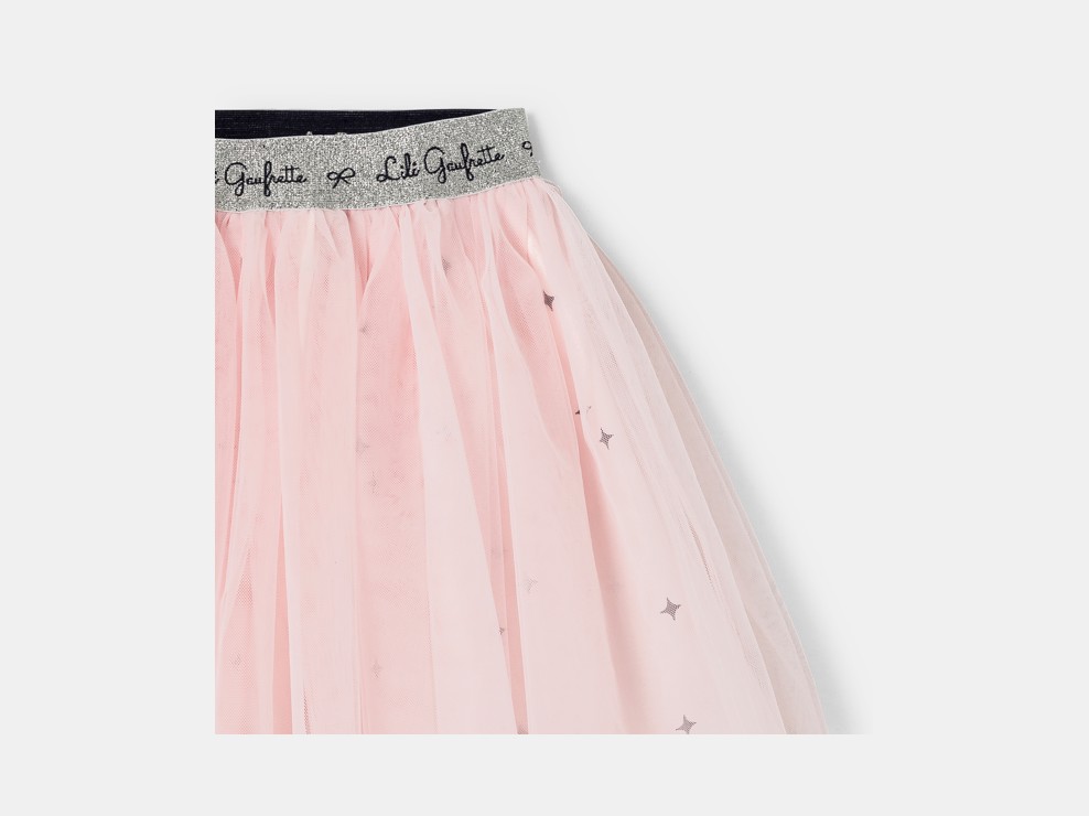 Unterrock Tüll Sterne rosa Lili Gaufrette 2