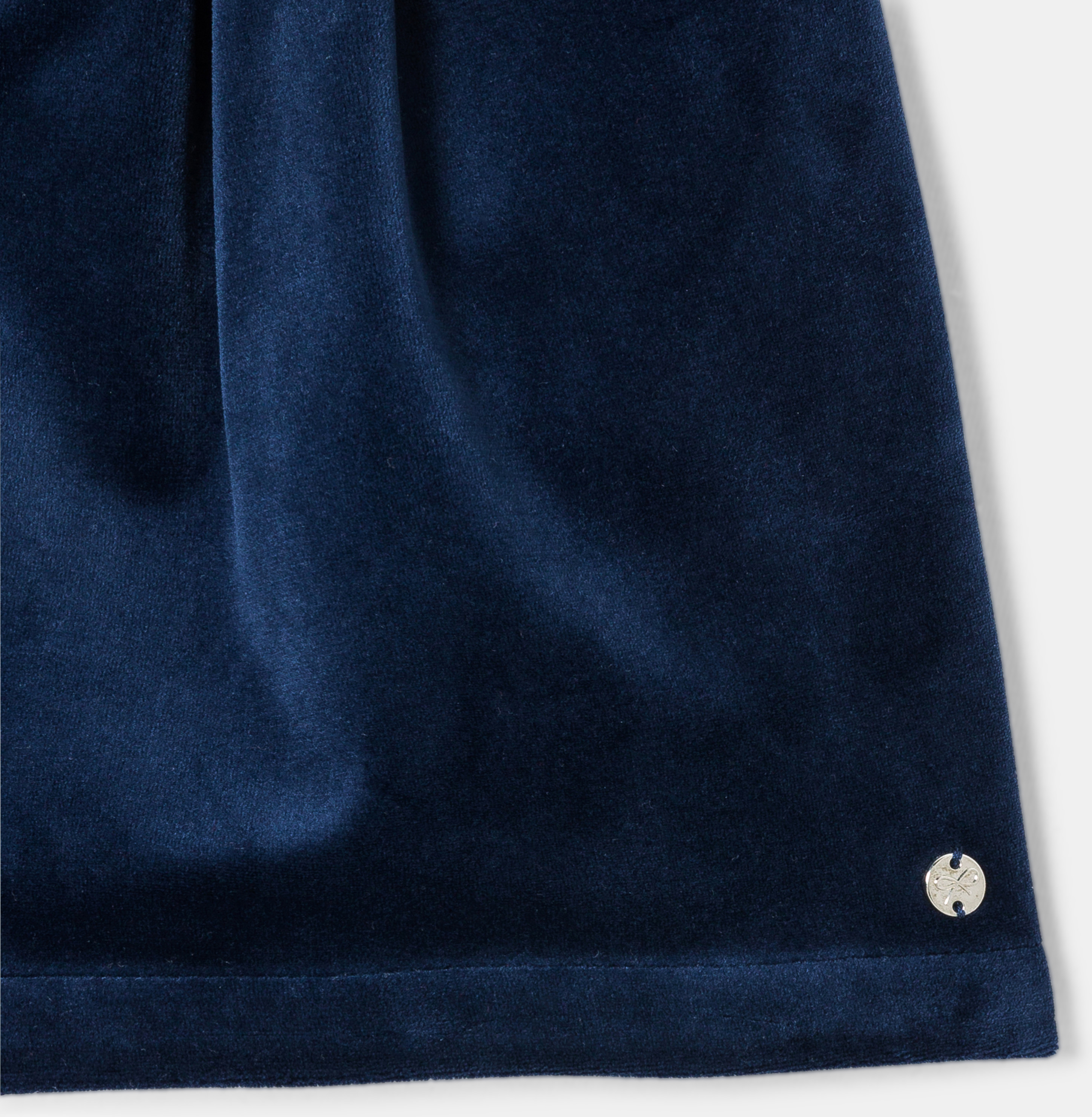 Shorts aus marineblauem Samt mit Bundfalten für Mädchen – Lili Gaufrette 2